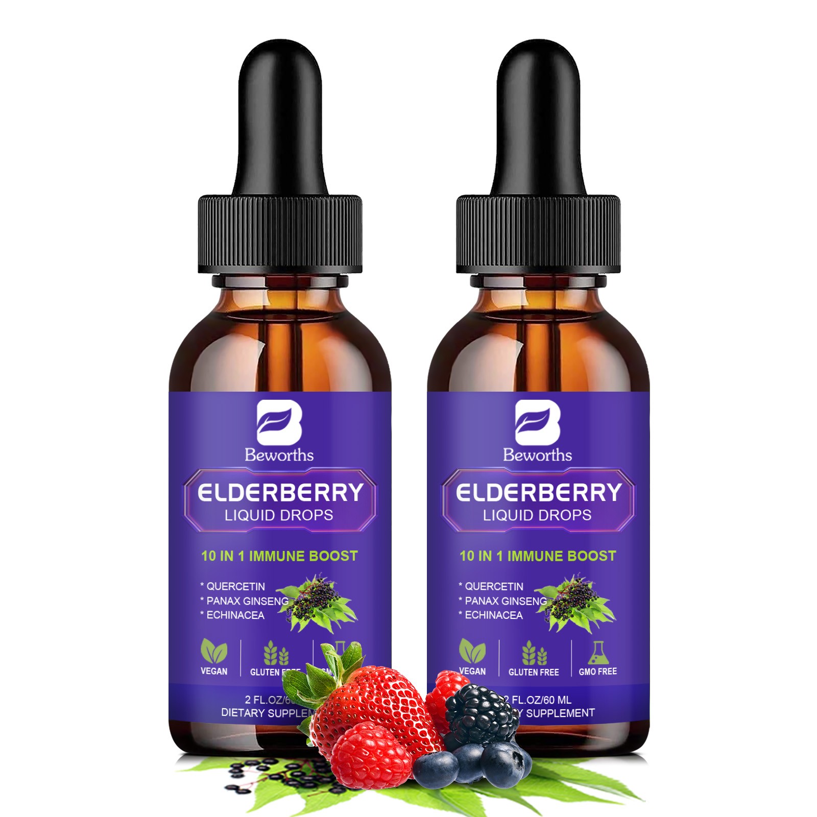 Black Elderberry 3000mg Capsules – Immune Support&Antioxidant 120ct,High Potency