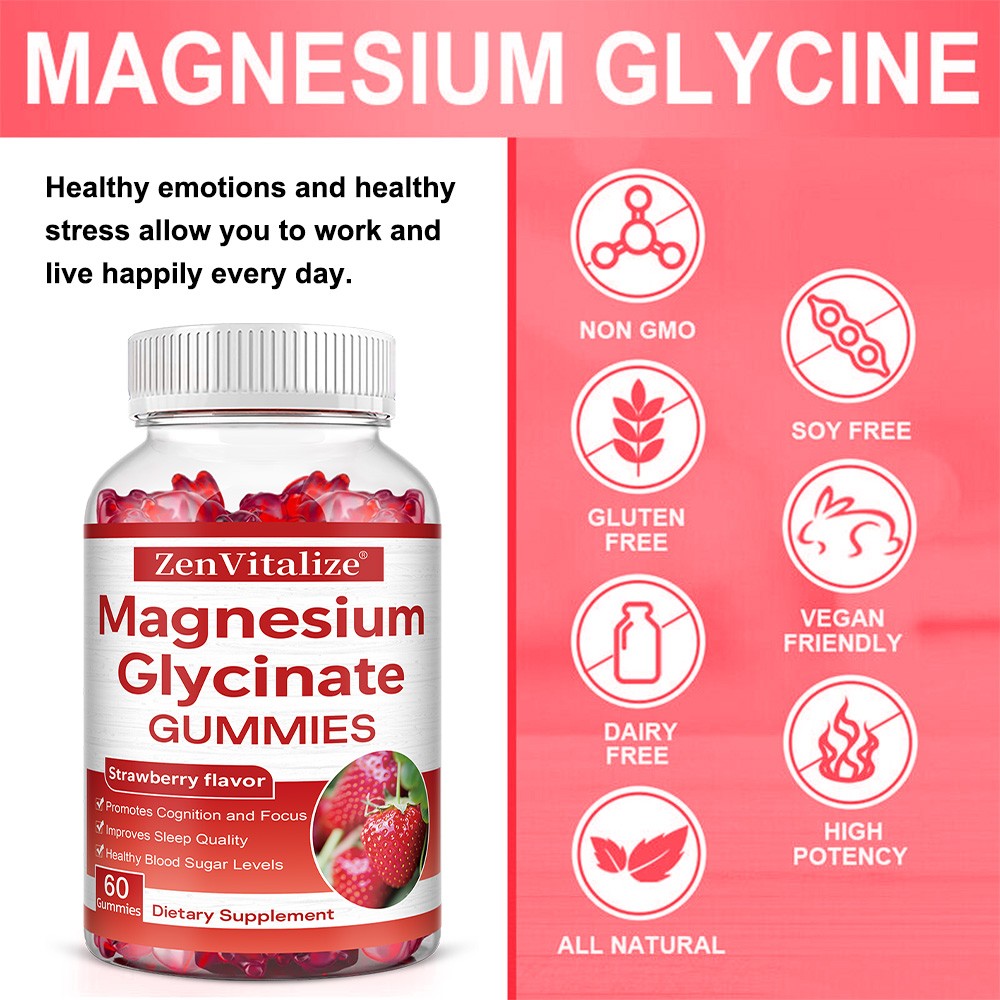 Magnesium glycine: Strengthens bones, relieves stress, and improves sleep.