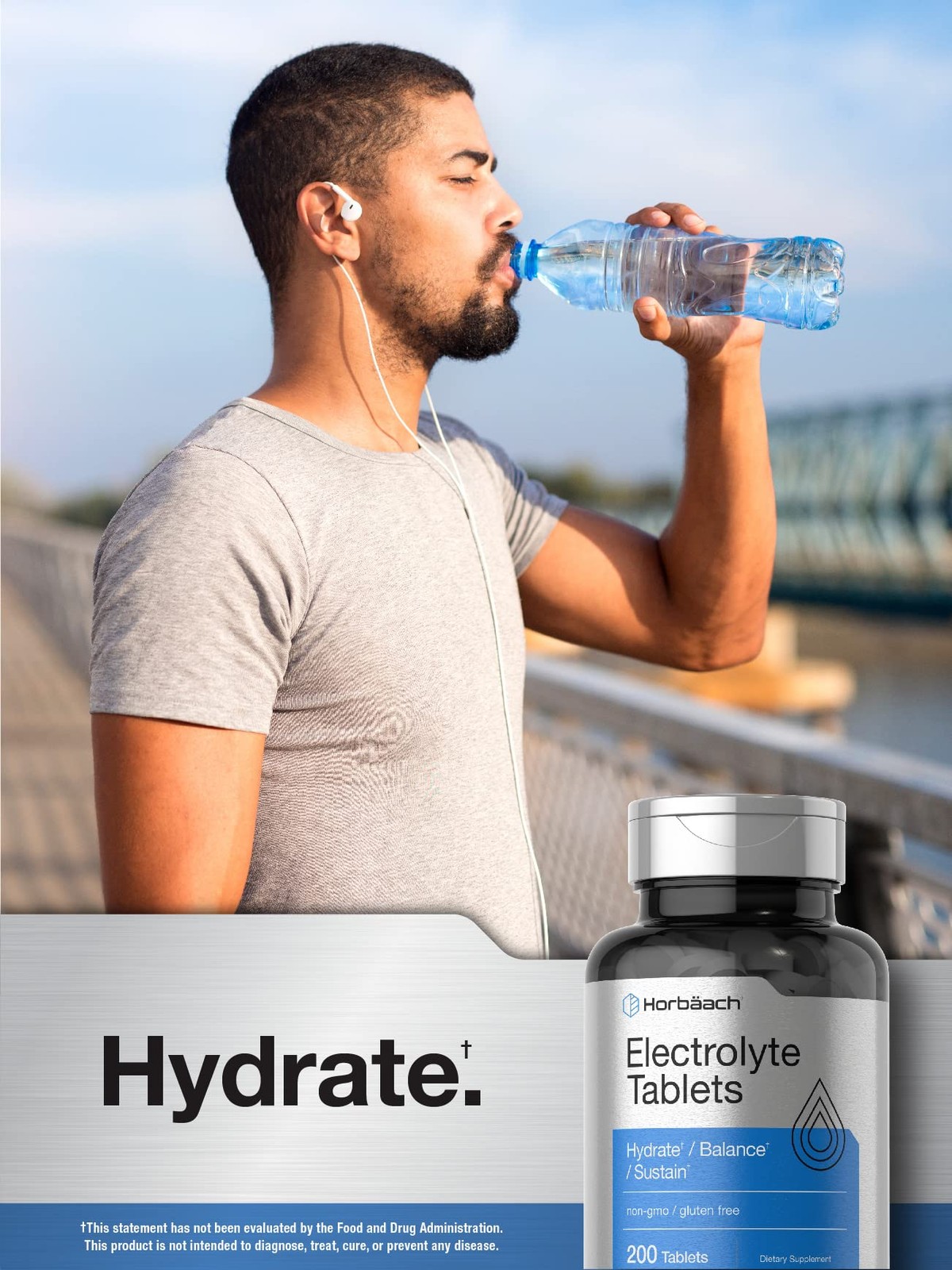 Horbäach Electrolyte Tablets | 200 Count | Helps 200 (Pack of 1)
