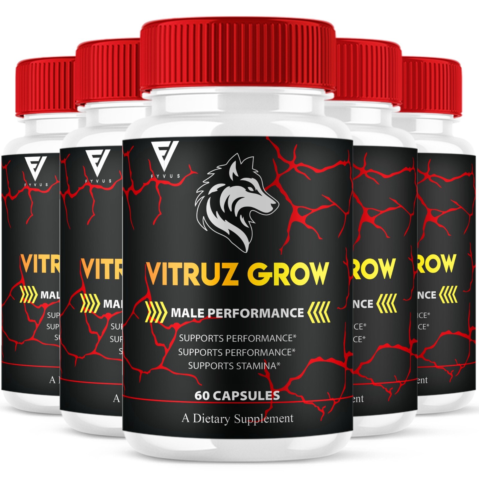 (5 Pack) Vitruz Grow Supplement, VitruzGrow Max Strength Capsules (300 Capsules)