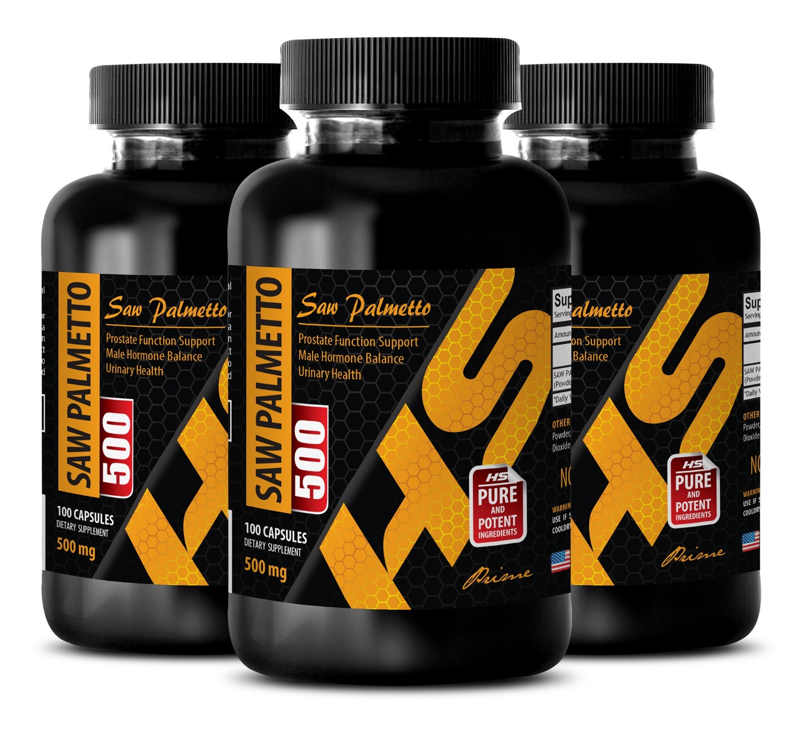 SAW PALMETTO 500MG – saw palmetto best seller – 3 Bottles 300 Capsules
