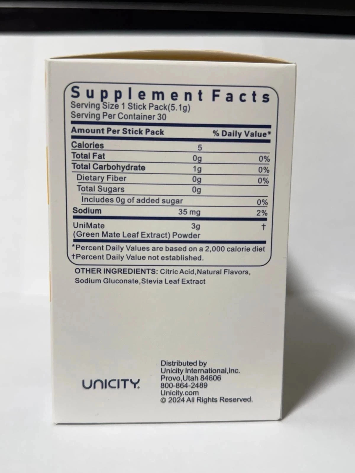 Unicity Unimate Lemon Flavor Supplement – Pack of 30 – New – Free Shipping