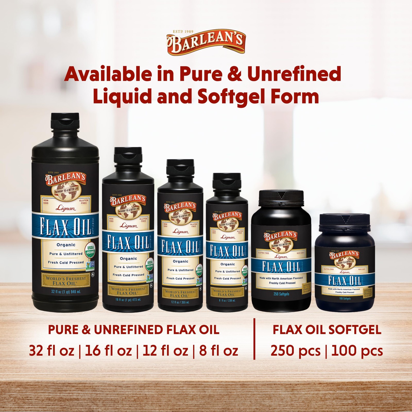 Barlean’s Lignan Flaxseed Oil Softgels, Cold-Pressed 250 Count (Pack of 1), –