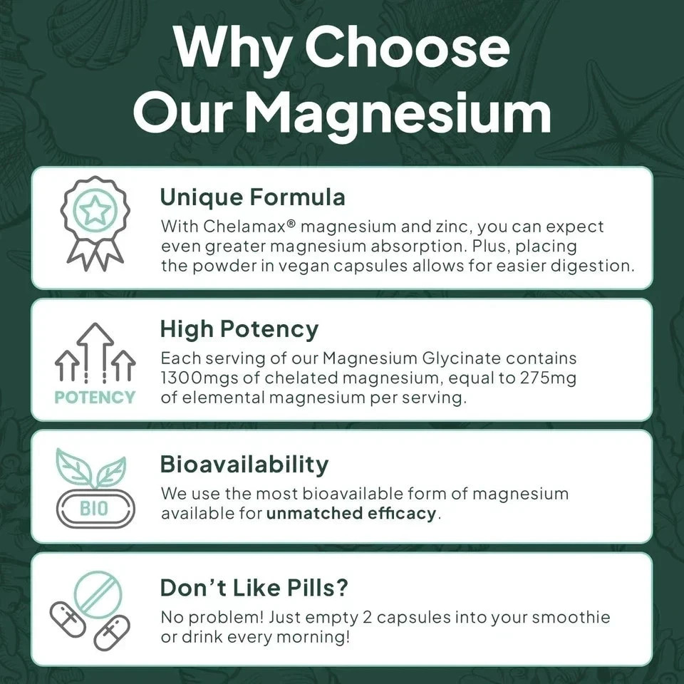 Organics Ocean organic Magnesium Glycinate with Zinc 90 Count (3 Pack) Chelated