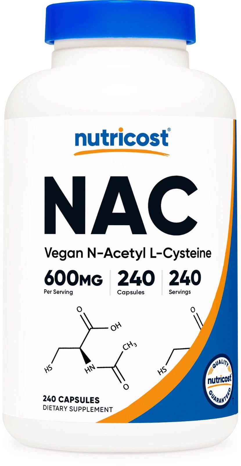 Nutricost N-Acetyl L-Cysteine (NAC) 600mg, 240 Vegetarian Capsules