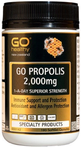 NEW ZEALAND Go Healthy Propolis 1-A-Day 2,000mg SUPER STRENGTH SoftGel Caps 180