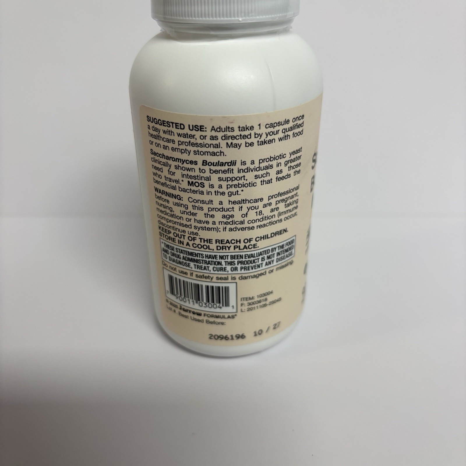 Jarrow Formulas Saccharomyces Boulardii + MOS 5 Billion CFU 90 Veggie Capsules
