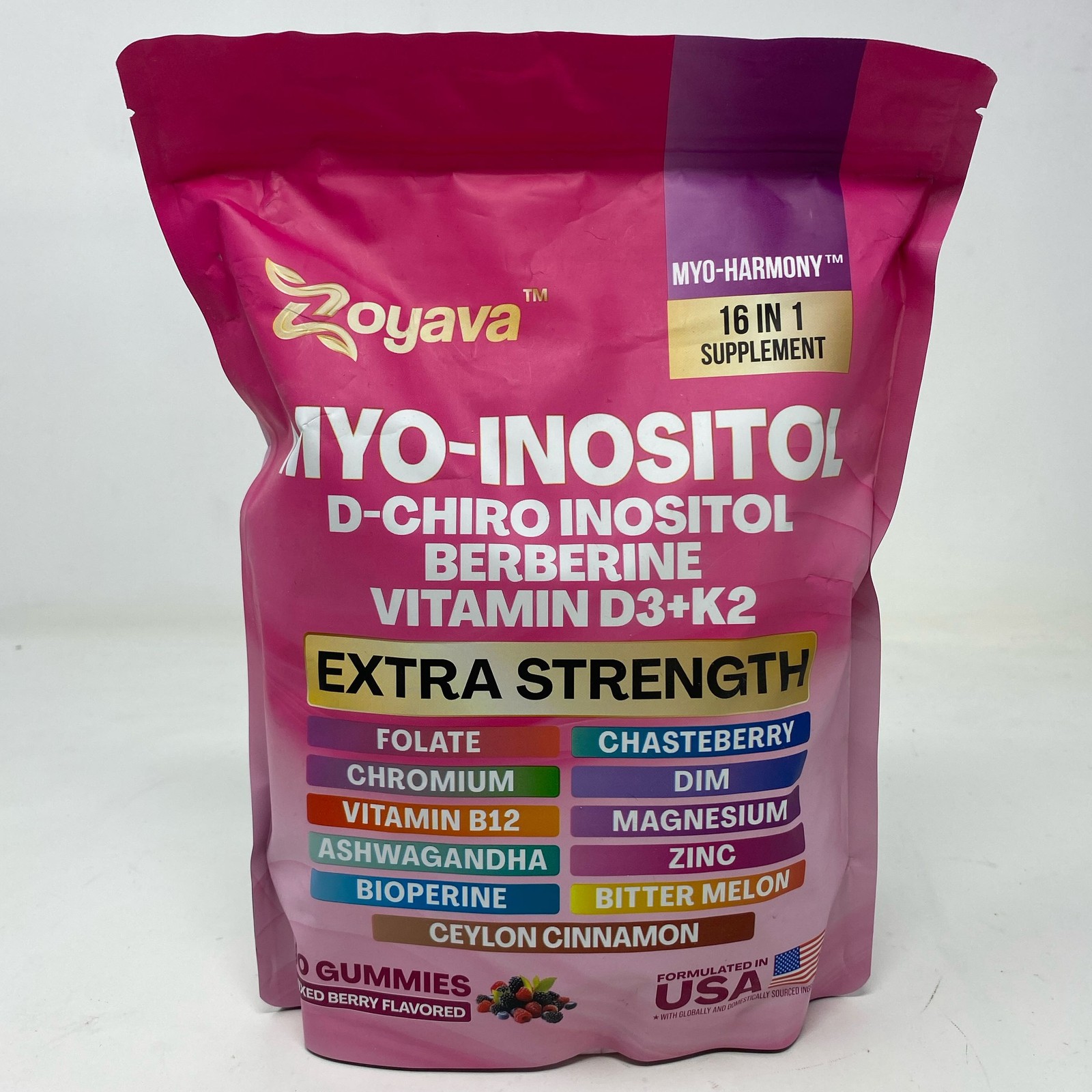 Zoyava Myo-Harmony 16-in-1 Gummies Mixed Berry 90 ct Extra Strength