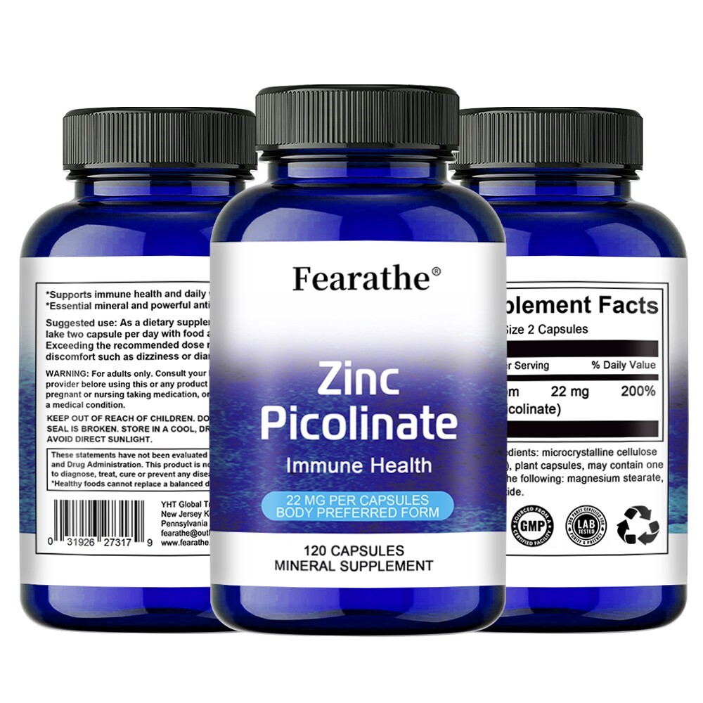Zinc Picolinate 22mg | High Potency, Non-GMO | Immune Health