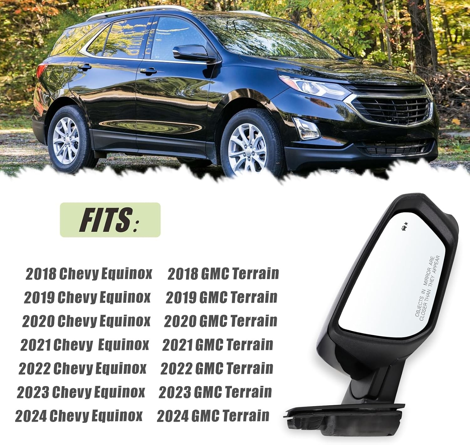 Right Passenger Side Mirror Compatible with 2018 2019 2020 2021 2022 2023 2024 C