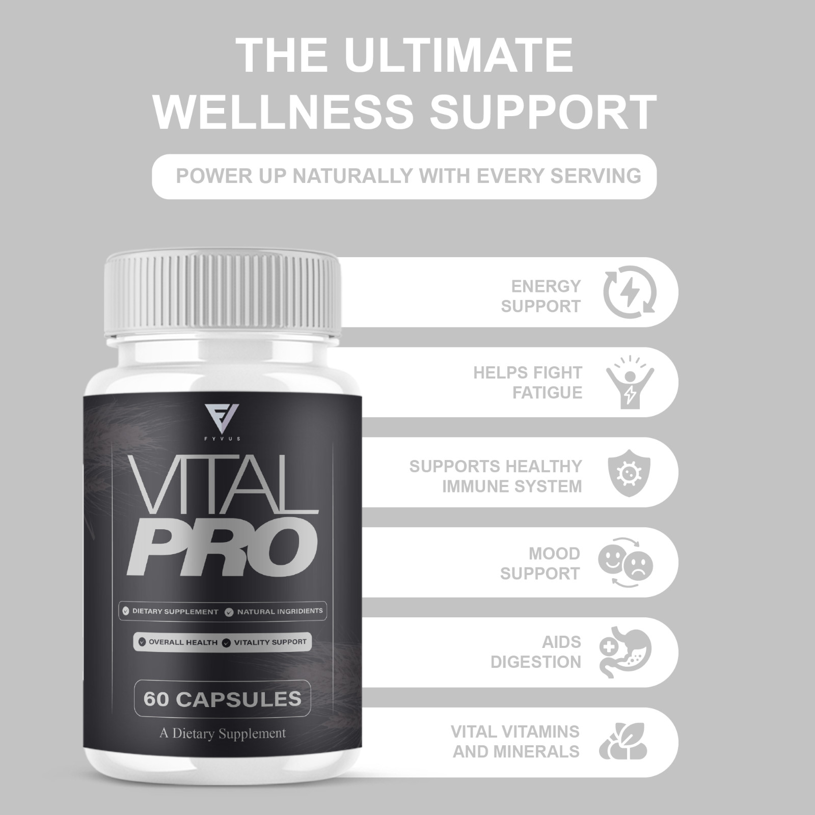 (5 Pack) Vital Pro Capsules, Vital Pro Performance Supplement (300 Capsules)