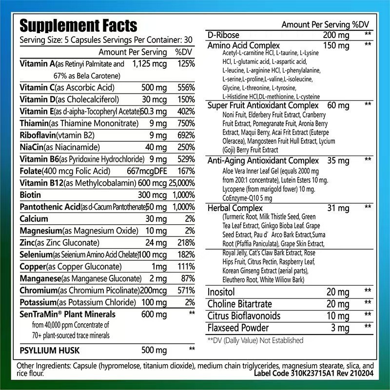 3PCS Enhancer Vitamin Dietary Fiber Daily Nutrition Plant Mixed Capsules 150
