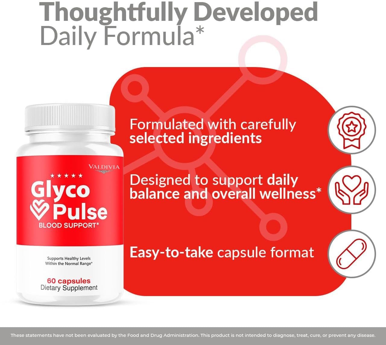 Valdivia GlycoPulse 60 Capsules Blood Sugar Support Supplement Made in USA