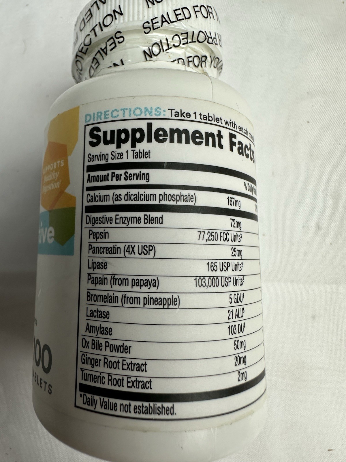 365 Whole Foods Market Dietary Supplement Daily Digestive Formula 100 Tablet