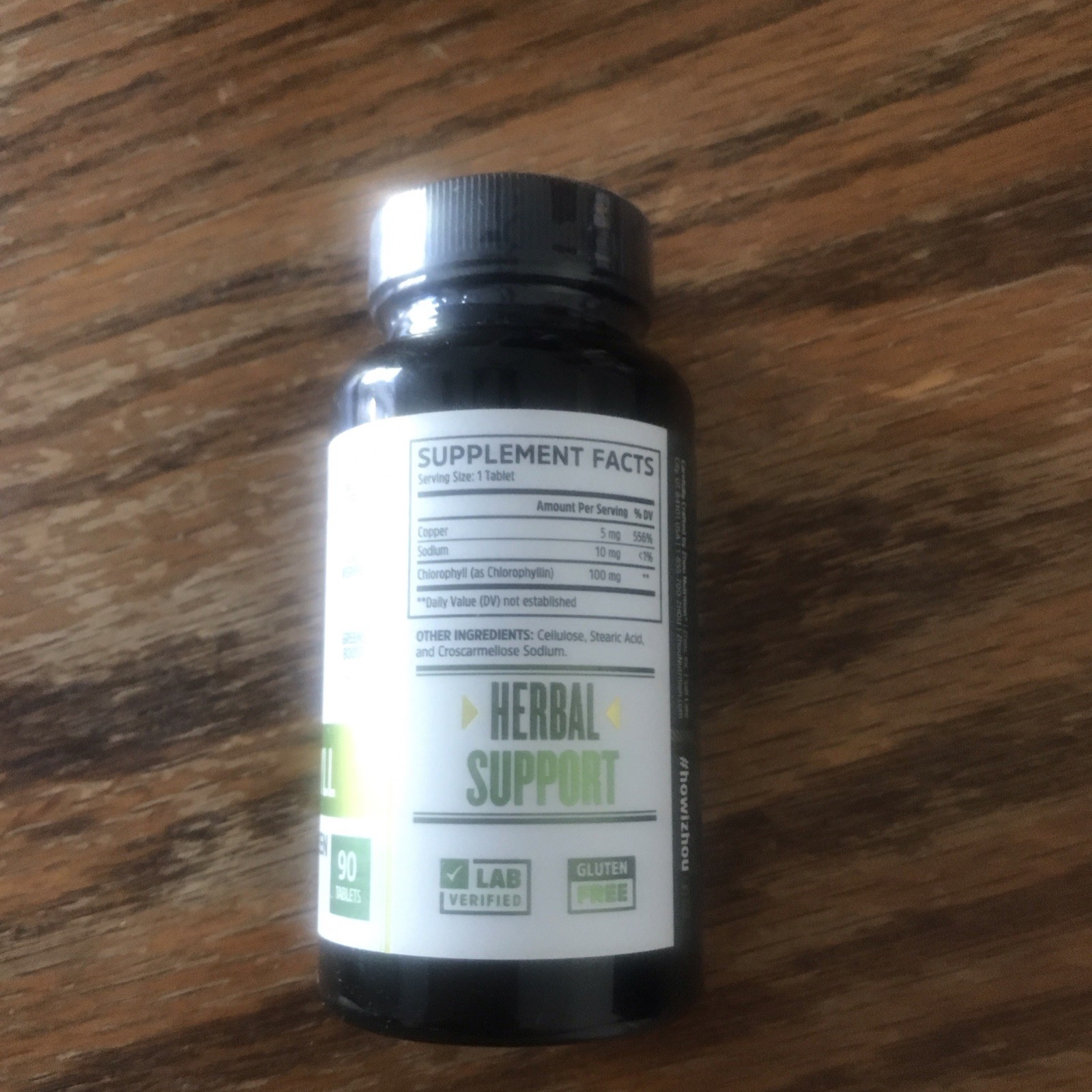 Zhou Nutrition Chlorophyll Superfood Tablets Gluten-Free Lab Verified 90 Count