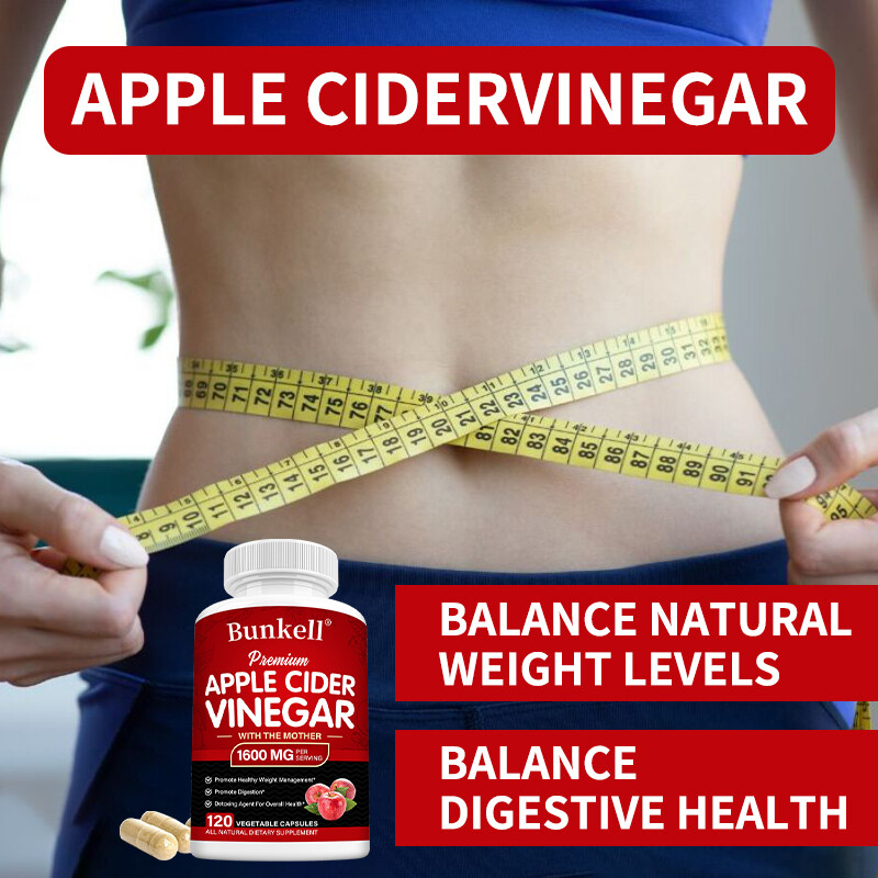 Apple Cider Vinegar Capsules 1600mg with The Mother for Weight Loss and Energy