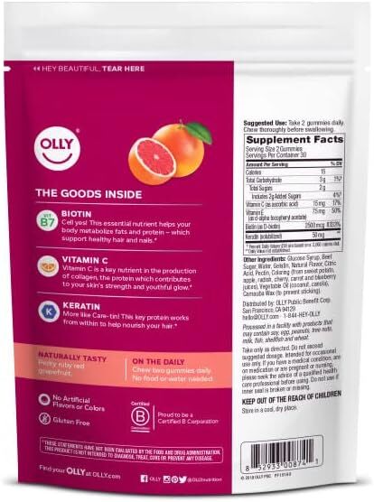OLLY Gift for Her Undeniable Beauty Pouch Plus Joy Jar Stocking Stuffer 60 Count