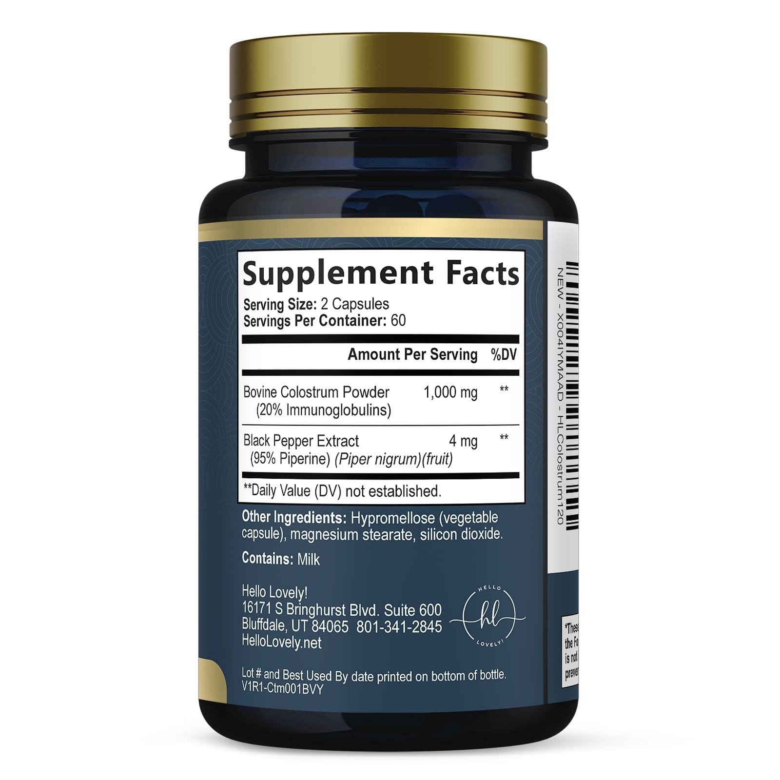 Colostrum Supplement 1000mg Per Serving – Max Strength 120 Count (Pack of 1)