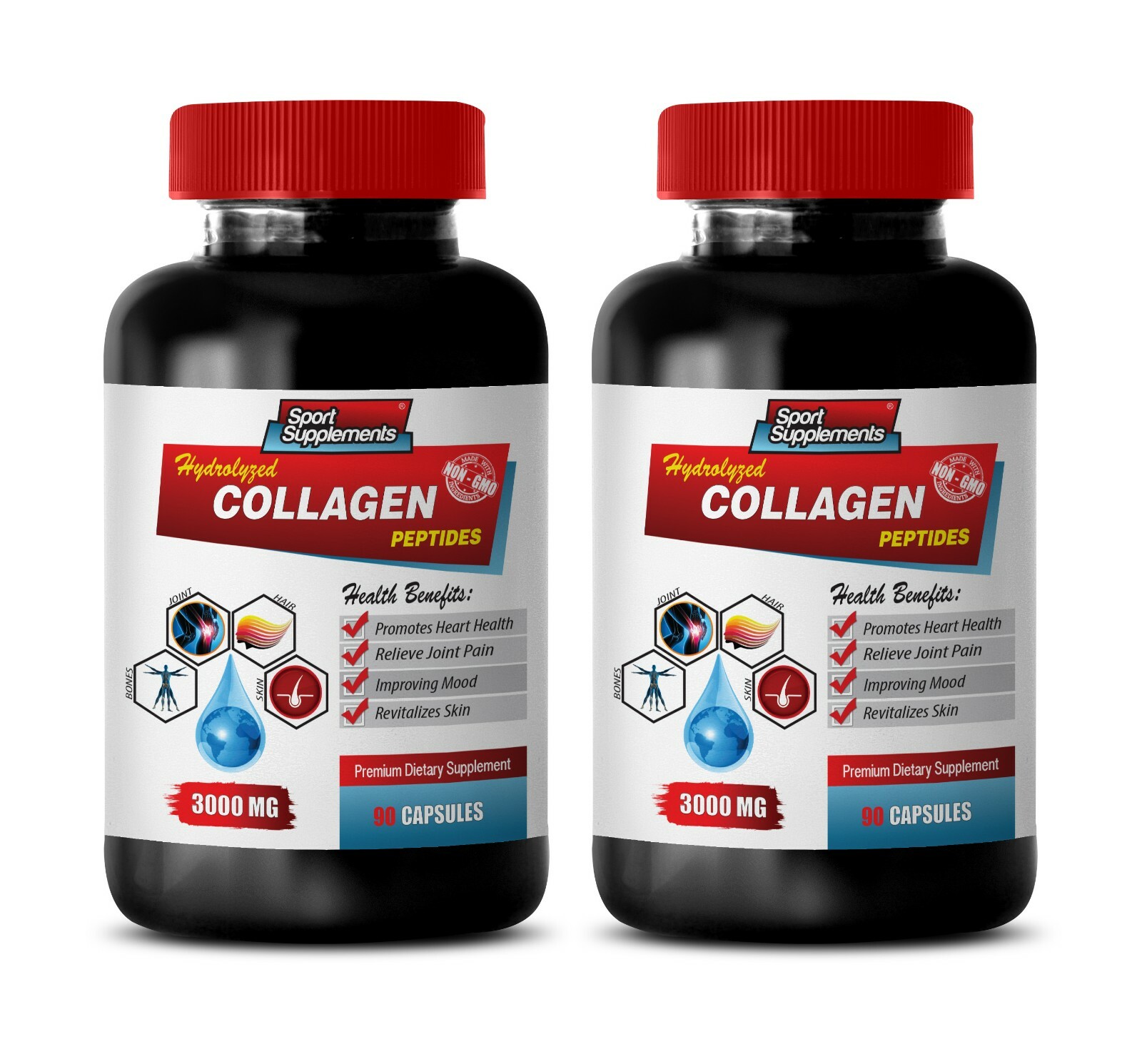 skin and joint support vitamins – COLLAGEN PEPTIDES – booster anti aging 2 BOTTL