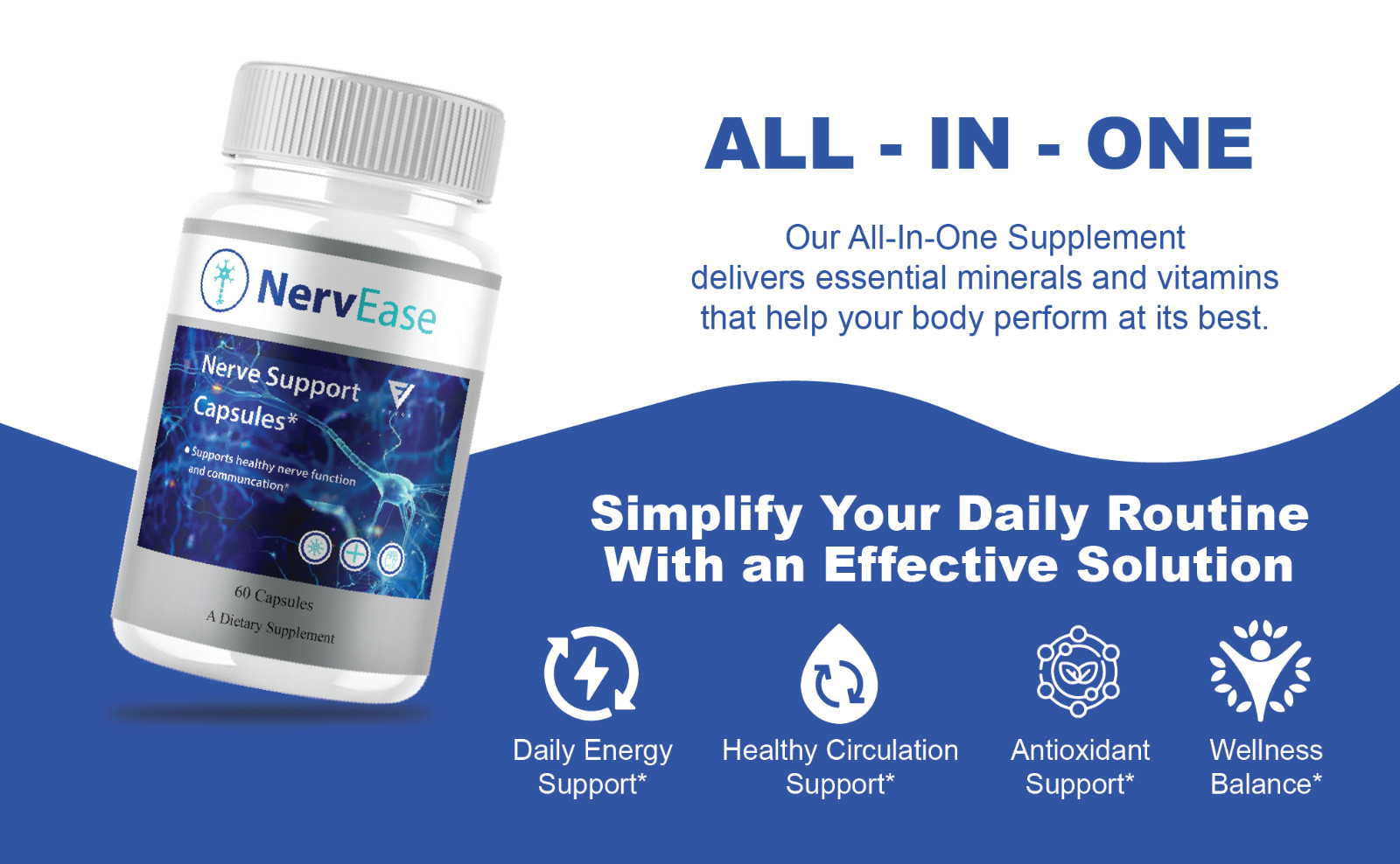(2 Pack) Nerv Ease Pills, NervEase Premium Nootropic Supplement (120 Capsules)