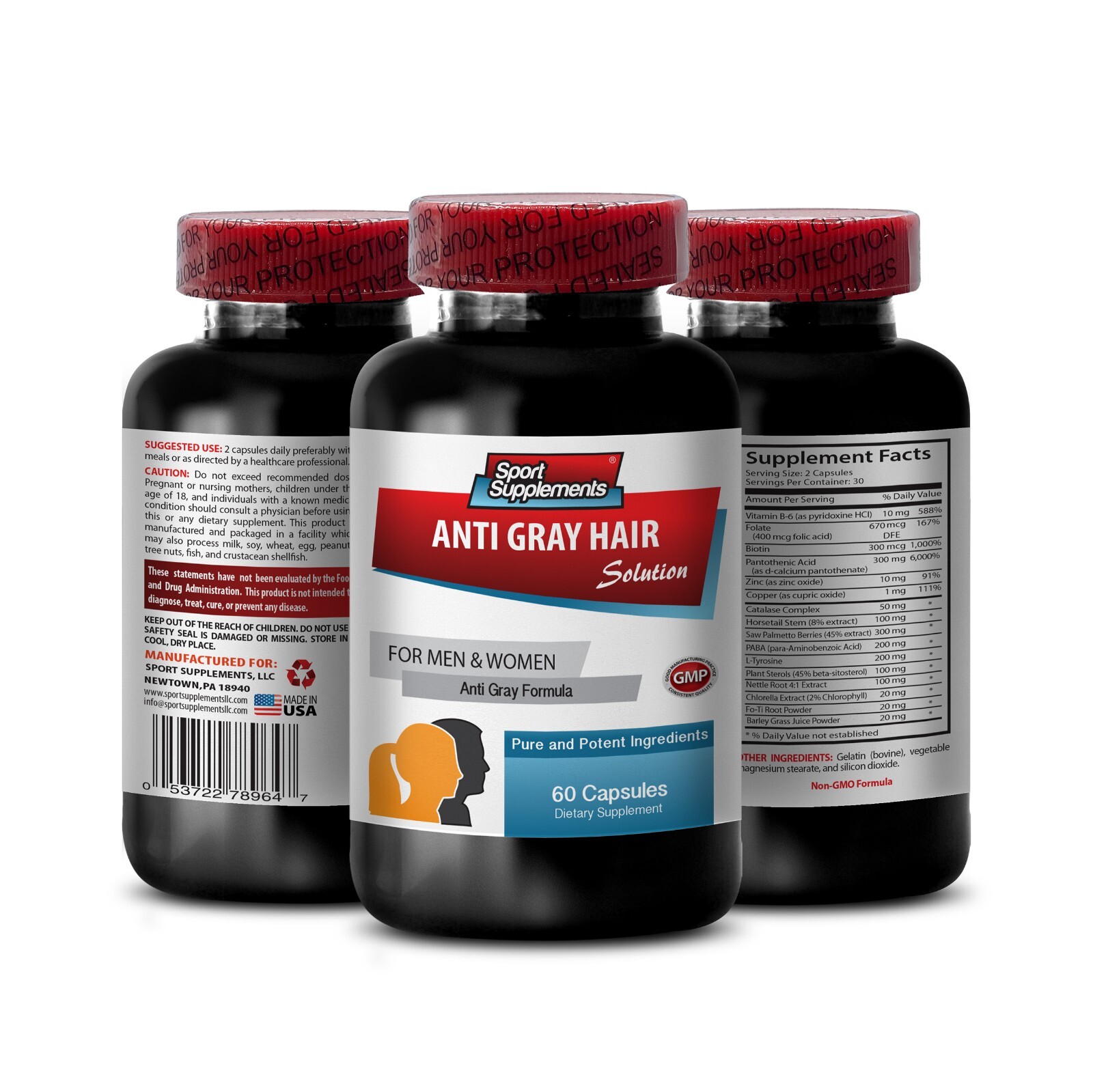 Nettle Root Extract – ANTI-GRAY HAIR – Anti-Graying Solution 2 Bot 120 Caps