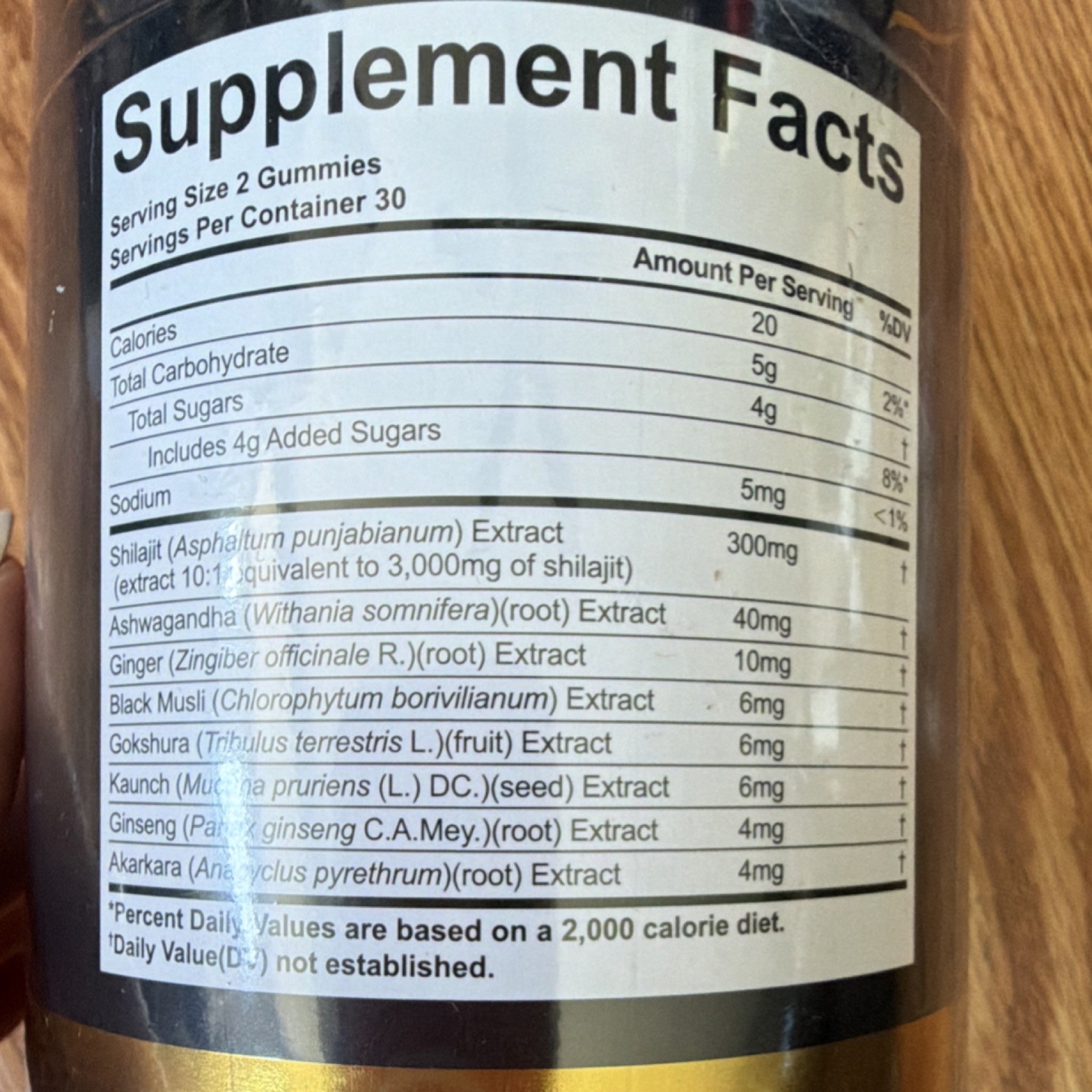 Pure Himalayan Shilajit Gold Gummies 3000mg Ashwagandha Ginger 60 Count