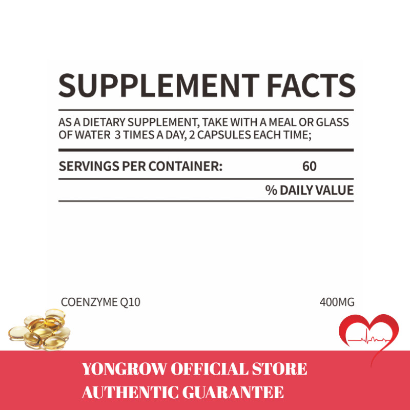 CoQ10 400mg, Coenzyme Q10 60 Capsules, Non-GMO/ Free shipping