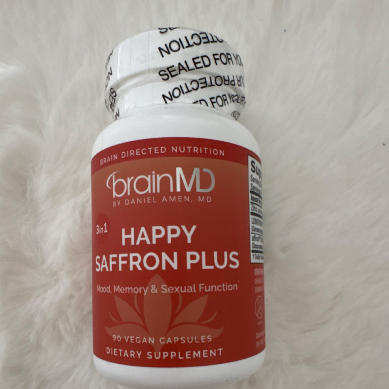 BrainMD Happy Saffron Plus Vegan Dietary Supplement 90 Capsules Mood Support