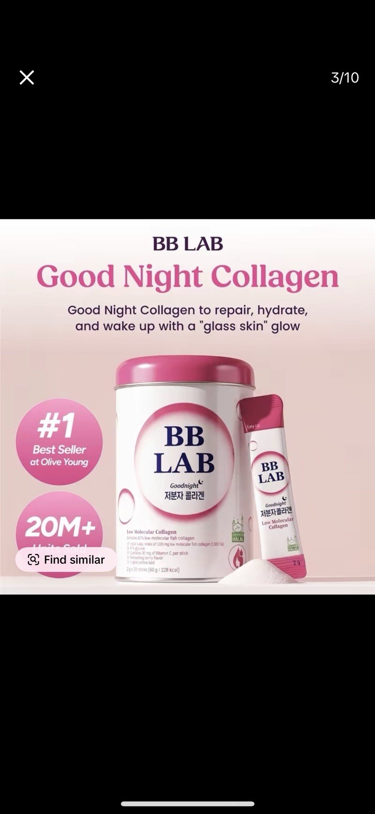BB Lab Collagen Powder Stick Mix Berry Flavor 2g X 30 Sticks New