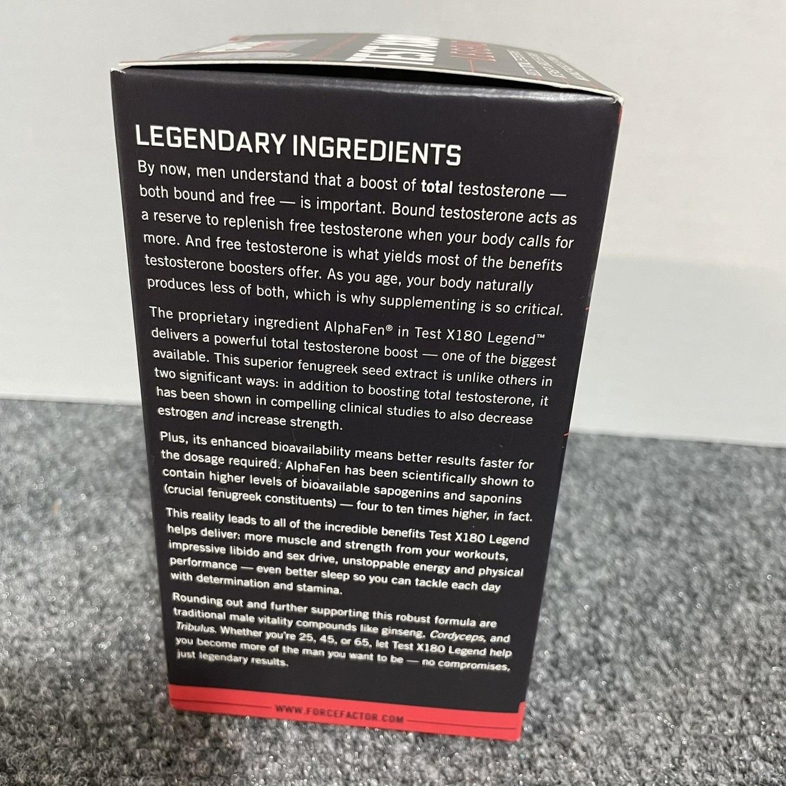 Force Factor Test X180 Legend 120 Capsules Testosterone Booster 2 Month Supply