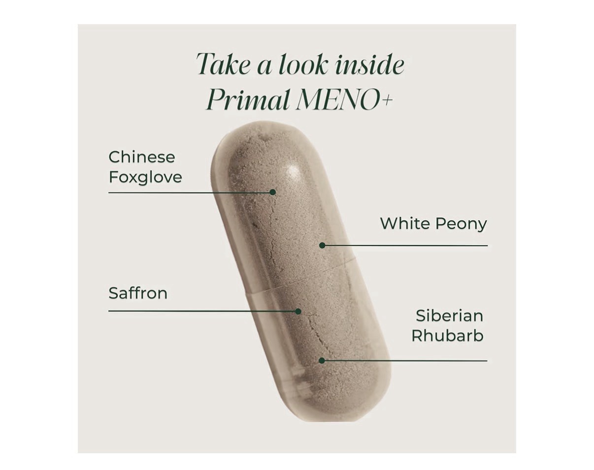 Primal Harvest Meno+ Menopause Support with Chinese Herbs Mood Support 30Capsule
