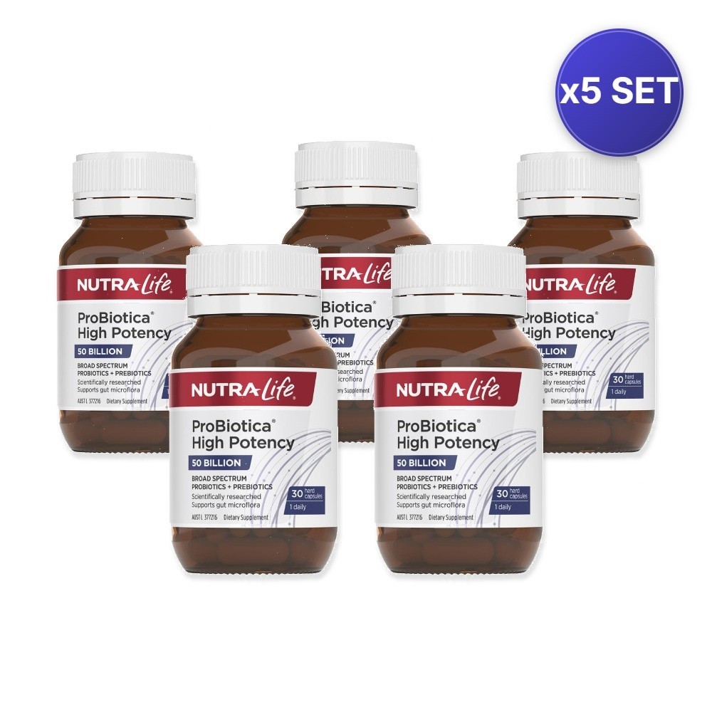 High Potency 50 Billion Probiotics (30 Capsules) – 5 Pack