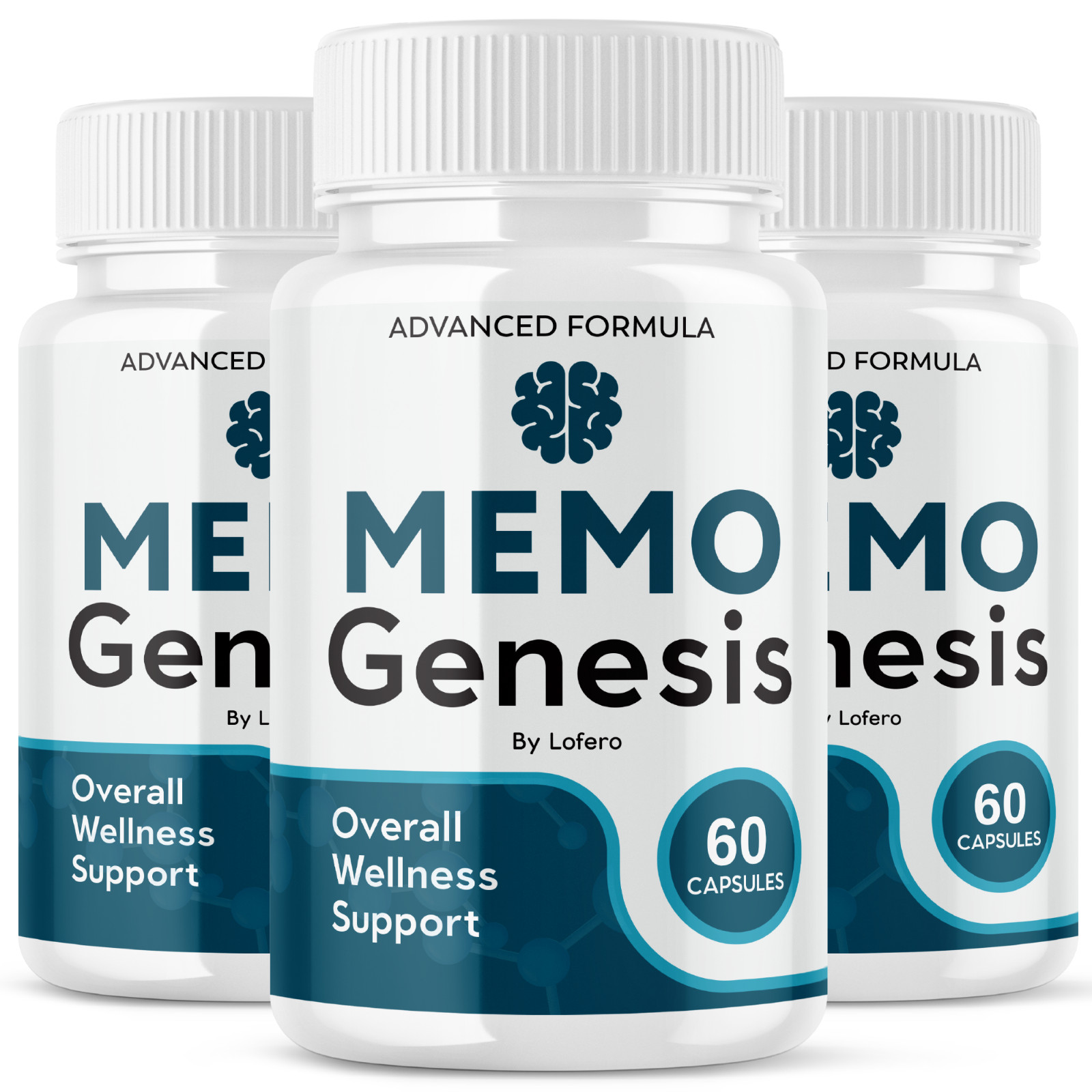 (3 Pack) Memo Genesis Nootropic All Natural Formula Brain Supplement (180 ct)