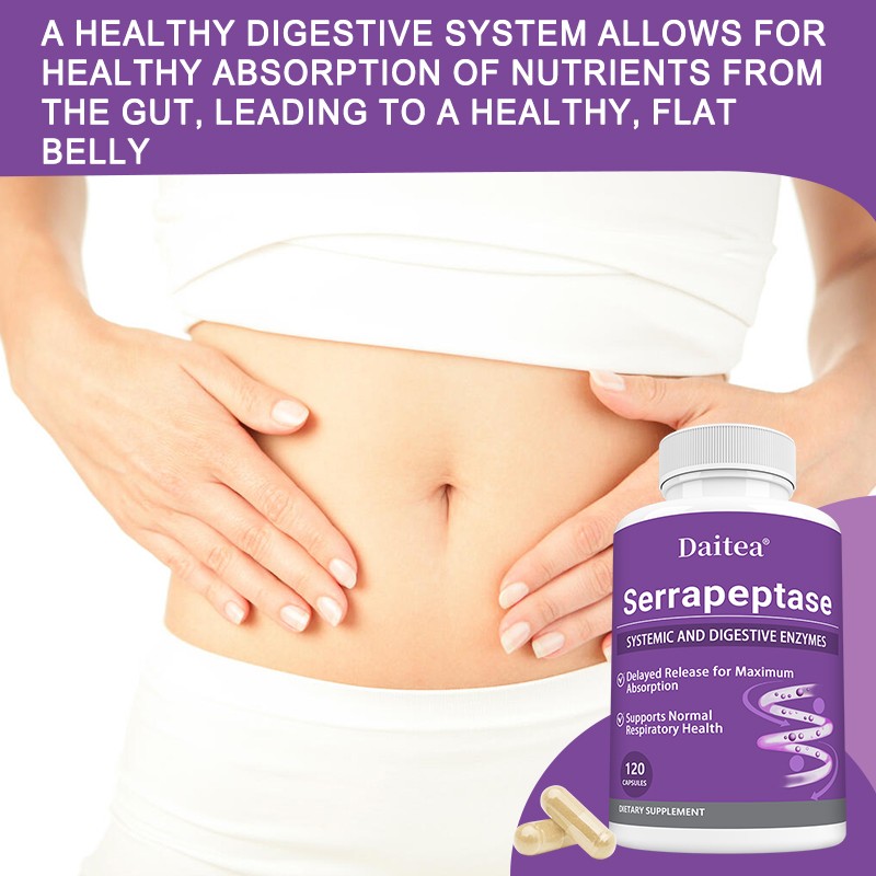 Serrapeptase 120 Capsules Biofilm Defense Proteolytic Digestive Enzymes Gut