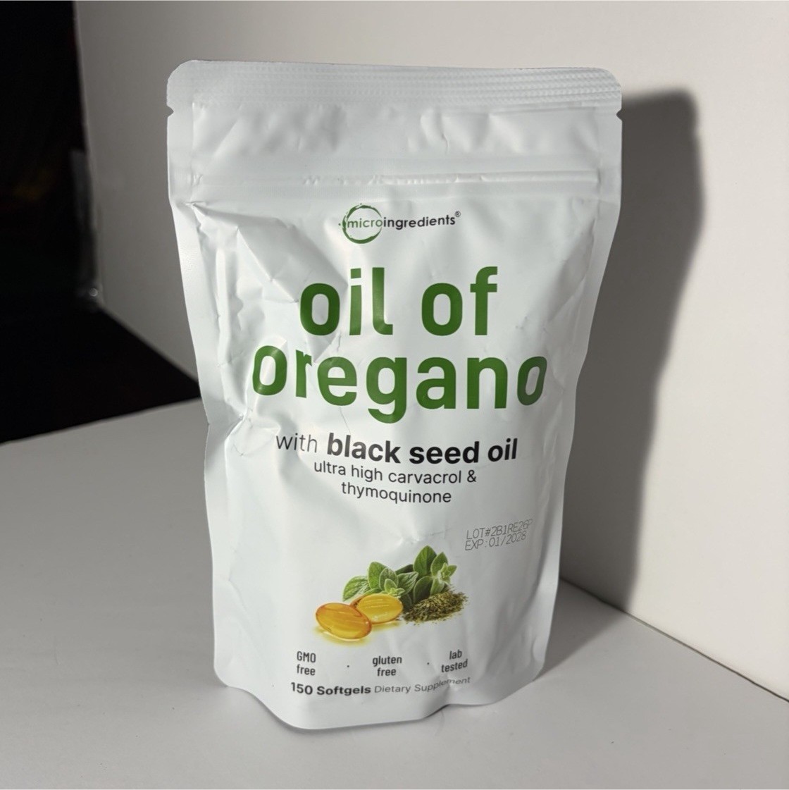 Micro Ingredients Oil of Oregano + Black Seed Oil 300mg 150 Softgels
