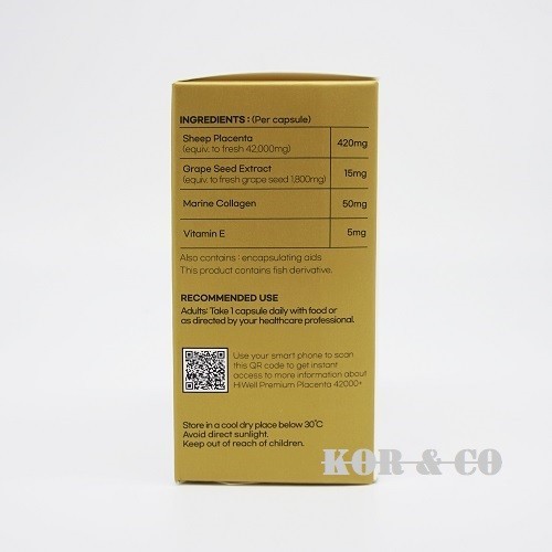 Hi Well NEW ZEALAND Premium Placenta 42000+ 60capsules