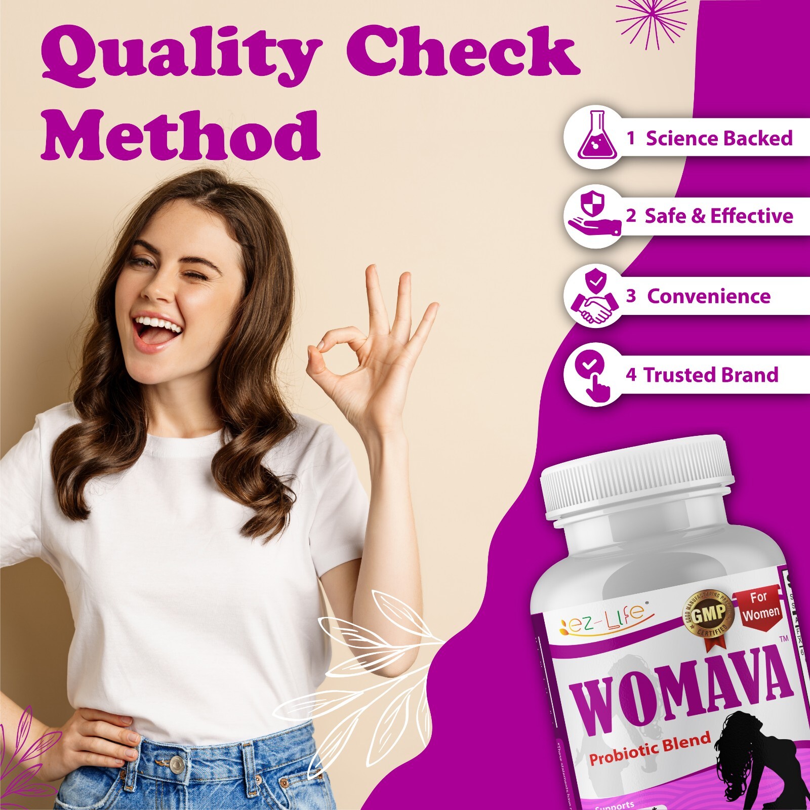 Vaginal Probiotics for Women pH Balance for Digestive Health, Immune 60 Caps