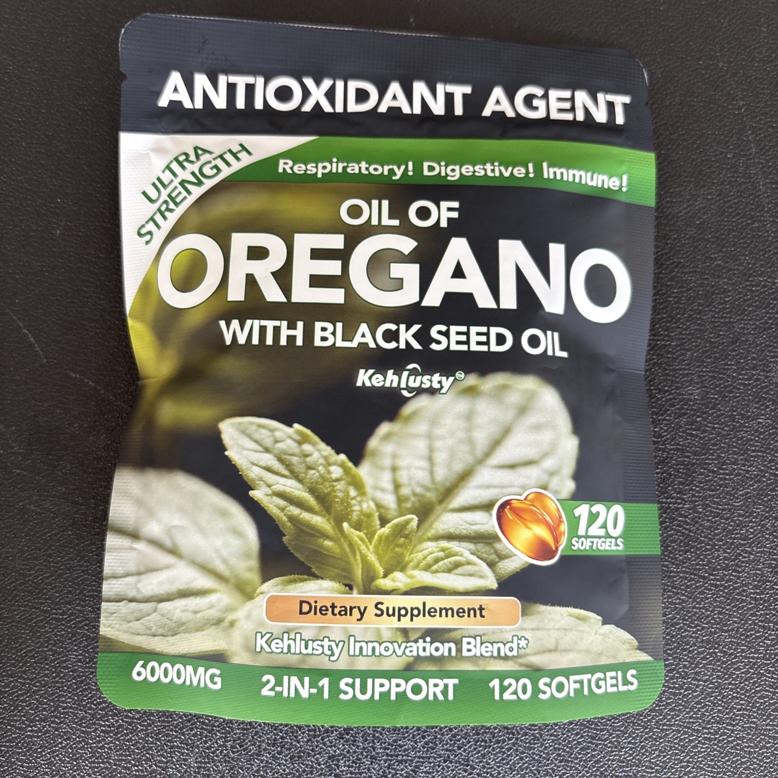 Kehlusty Oil of Oregano Black Seed Oil 6000mg 120 Softgels Respiratory Digestive