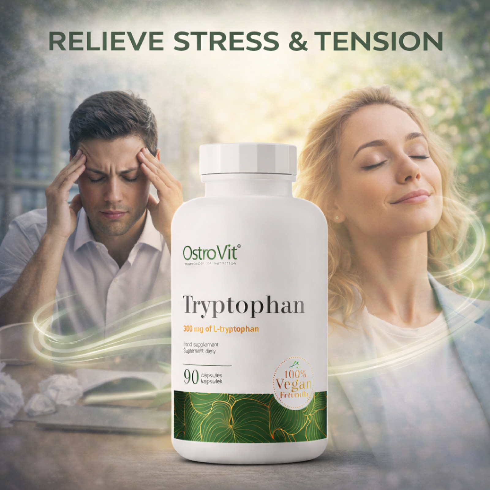 OSTROVIT TRYPTOPHAN – 90-180 VEGE Caps – healthy sleep immune system serotonin