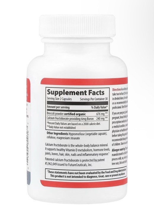 Vibrant Health Calcium Fructoborate Boron, 60 count Exp. 12/2026