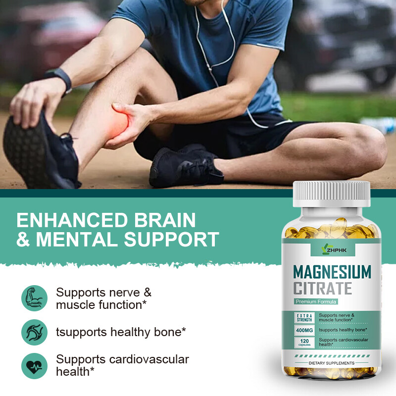120pcs Magnesium Citrate- Brain & Nervous System,Healthy Bone Dietary Supplement