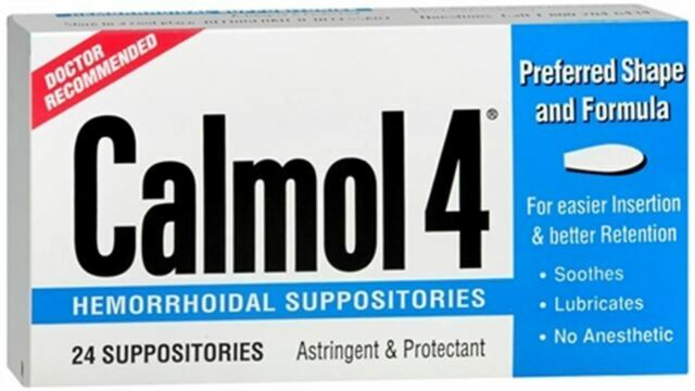 Calmol 4 Hemorrhoidal Suppositories – 24 each, 1 Pack