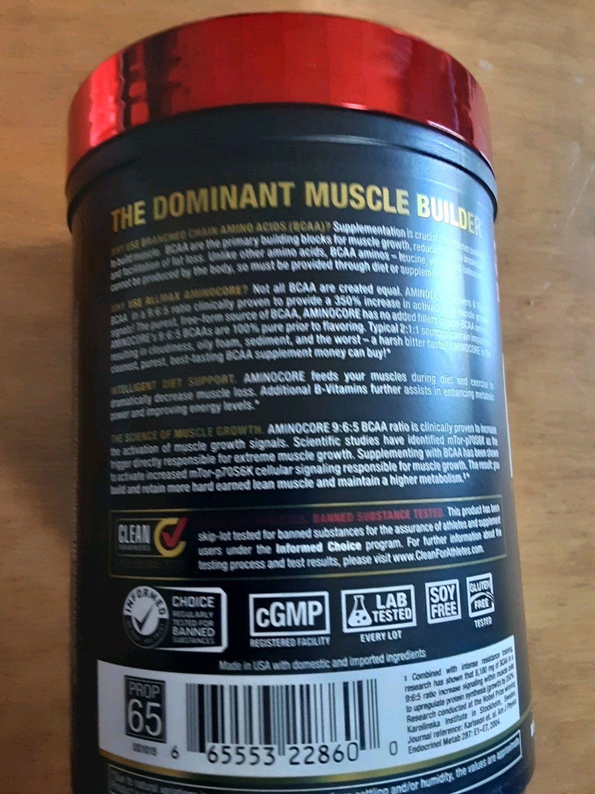 AminoCore BCAA Supplement Blue Raspberry, 0.69 LBS (315g) Expires 12/25
