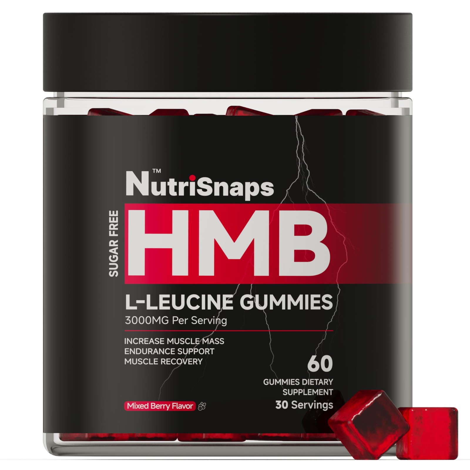 Sugar Free HMB and Leucine Gummies, 1 Count (Pack of 60)