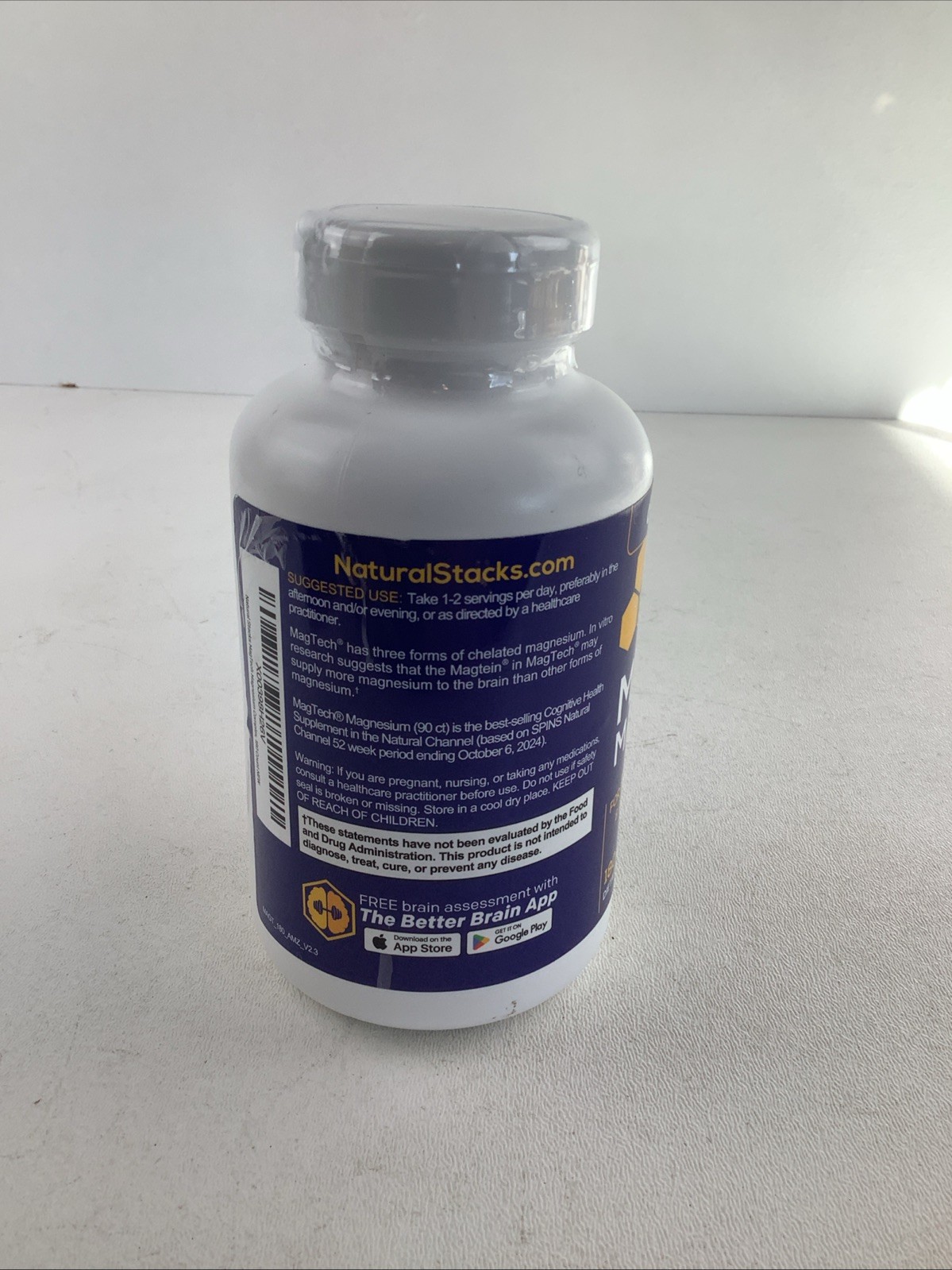 Natural Stacks MagTech Magnesium Complex 180 Vegan Capsules 60 Servings Exp.2/28