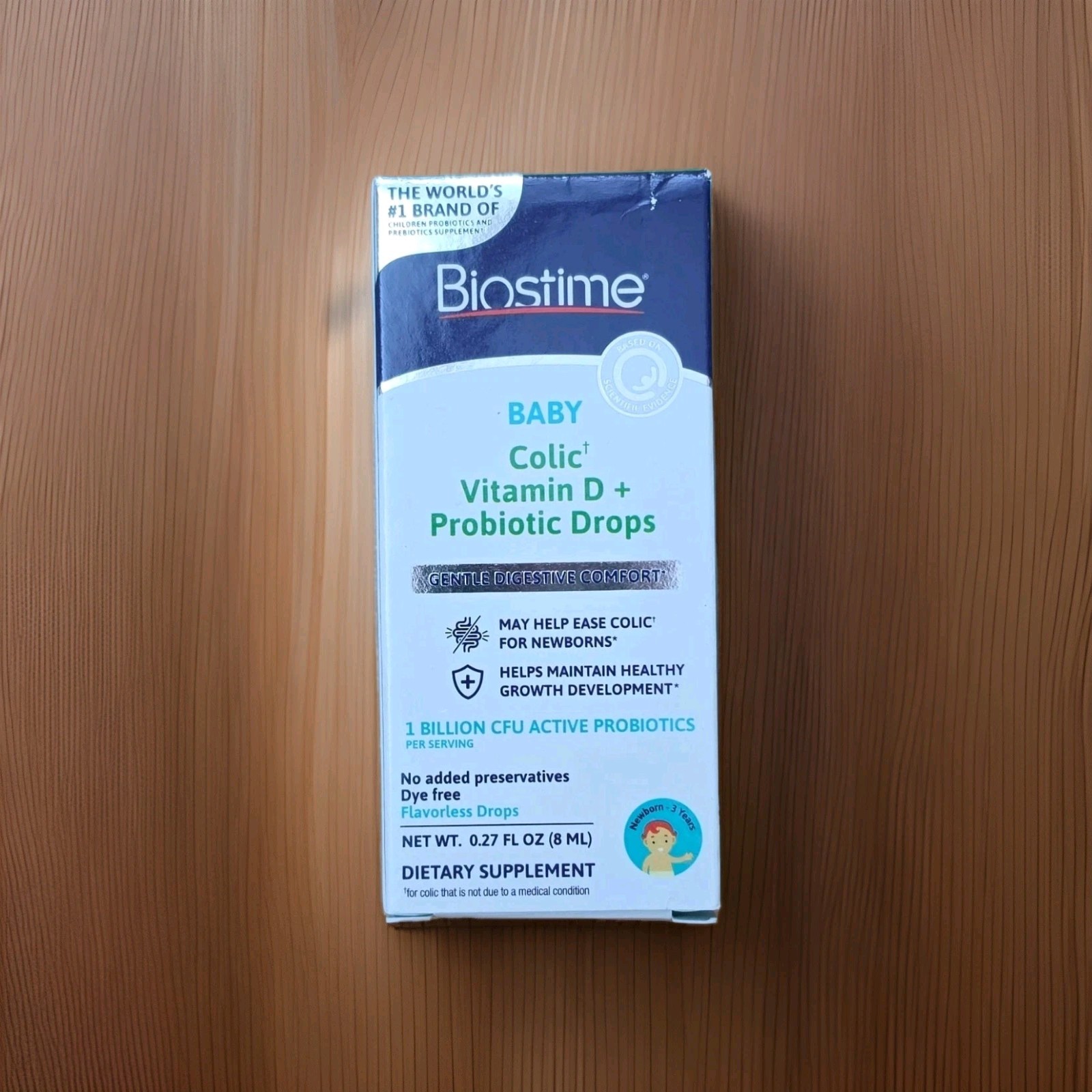 Biostime Baby Colic Vit D3 + Probiotic Drops Flavorless Non-GMO .27oz Exp 06/27