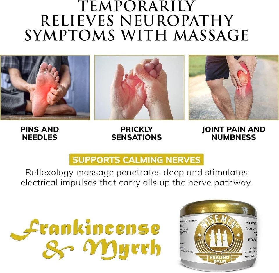 Wise Men Healing Balm with Myrrh and Frankincense Essential Oils for Neuropathy