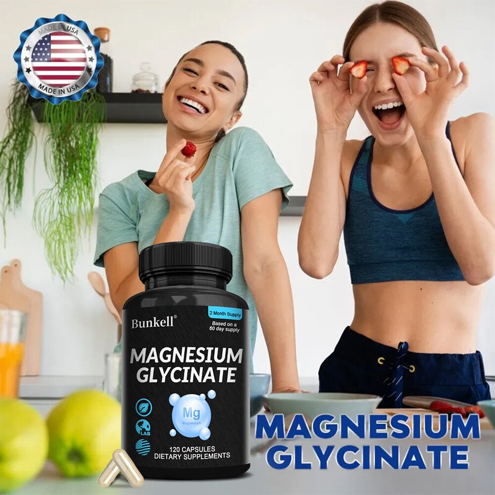 Magnesium Glycinate Capsules 1040mg High Absorption Chelated by Bunkell