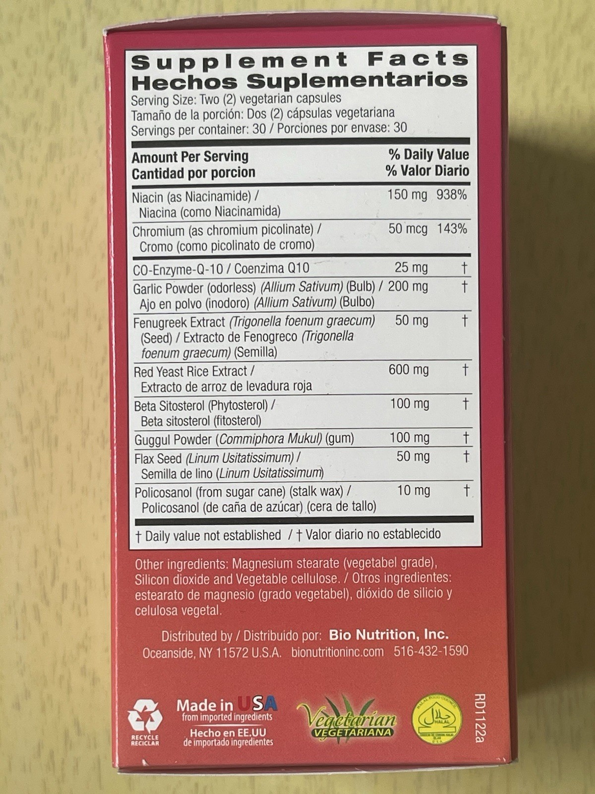 Bio Nutrition Cholesterol Wellness 60 Veg Capsules 150mg Halal APR2027