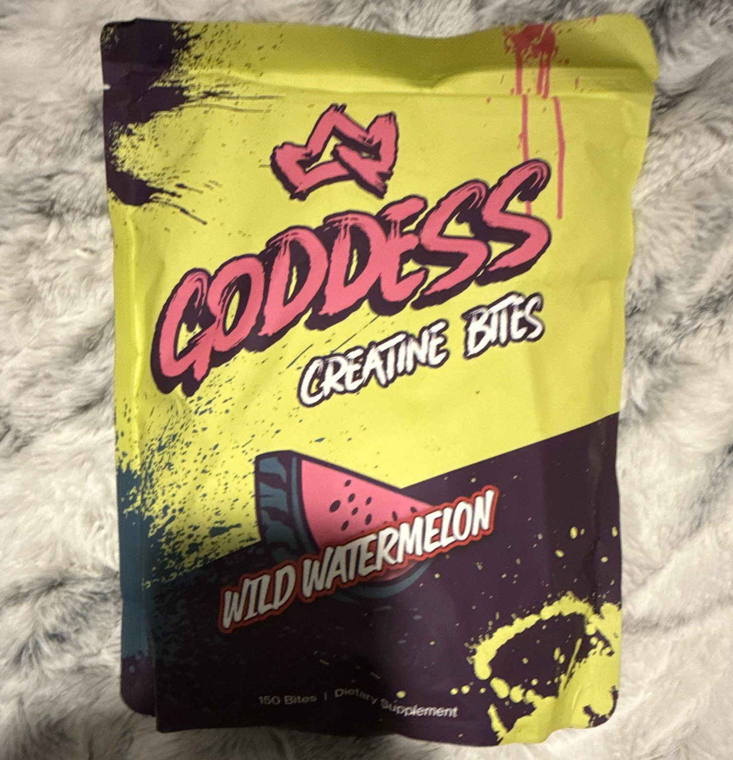 Goddess Creatine Bites Creatine Gummies Chewable Vegan Wild Watermelon 150 Ct